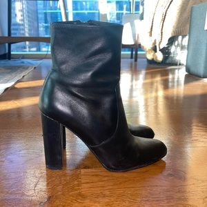 Steve Madden Black Leather Ankle Boots